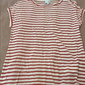 Armani Collezioni Red and White Striped Jersey Top size 8